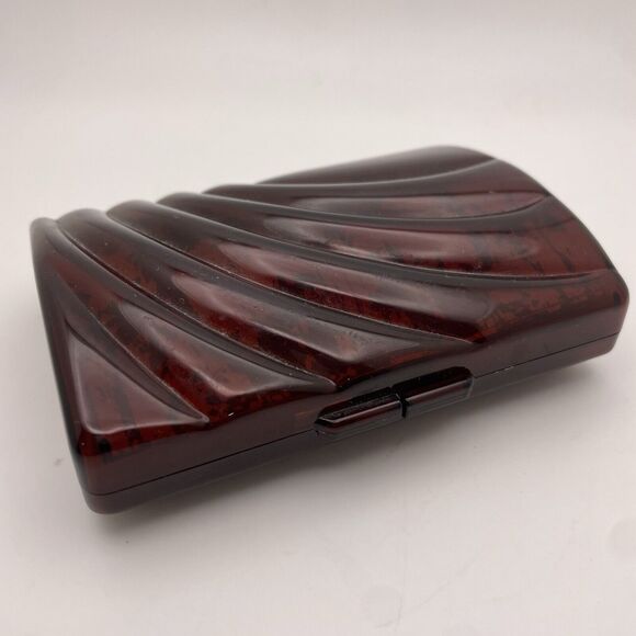 VTG Lucite Lighted Compact Mirror With Make Up Brush Set UK Design Hong Kong - Picture 4 of 5